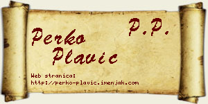 Perko Plavić vizit kartica